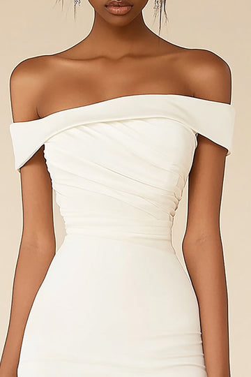 Bodycon Vit Off The Shoulder Examensklänning